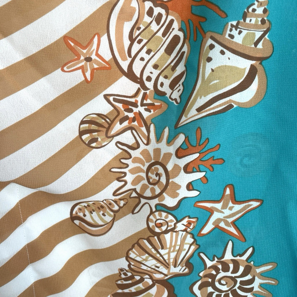 Bob Mackie Wearable Art Women's Caftan Poncho Sz L Seaside Stripes Coastal Boho - Picture 9 of 14